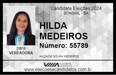 Candidato HILDA MEDEIROS 2024 - BONINAL - Eleições