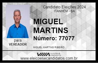 Candidato MIGUEL MARTINS 2024 - ITANHÉM - Eleições