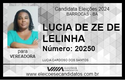 Candidato LUCIA DE ZE DE LELINHA 2024 - BARROCAS - Eleições