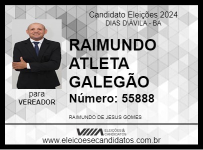 Candidato RAIMUNDO ATLETA GALEGÃO 2024 - DIAS D\ÁVILA - Eleições