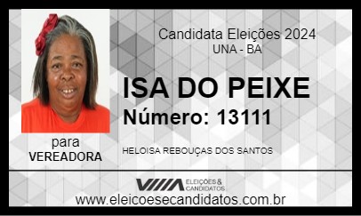 Candidato ISA DO PEIXE 2024 - UNA - Eleições