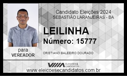 Candidato LEILINHA 2024 - SEBASTIÃO LARANJEIRAS - Eleições