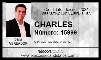 Candidato CHARLES 2024 - SEBASTIÃO LARANJEIRAS - Eleições