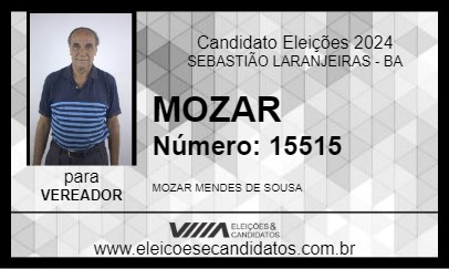 Candidato MOZAR 2024 - SEBASTIÃO LARANJEIRAS - Eleições