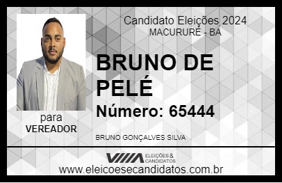 Candidato BRUNO DE PELÉ 2024 - MACURURÉ - Eleições