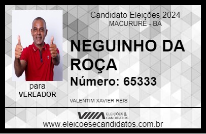 Candidato NEGUINHO DA ROÇA 2024 - MACURURÉ - Eleições