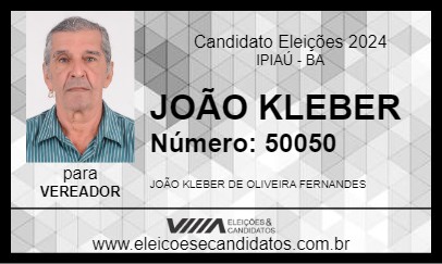 Candidato JOÃO KLEBER 2024 - IPIAÚ - Eleições