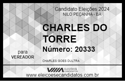 Candidato CHARLES DO TORRE 2024 - NILO PEÇANHA - Eleições