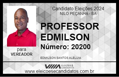 Candidato PROFESSOR EDMILSON 2024 - NILO PEÇANHA - Eleições