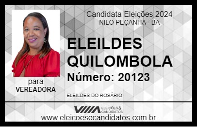 Candidato ELEILDES QUILOMBOLA 2024 - NILO PEÇANHA - Eleições