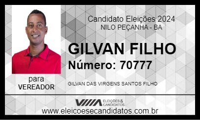 Candidato GILVAN FILHO 2024 - NILO PEÇANHA - Eleições