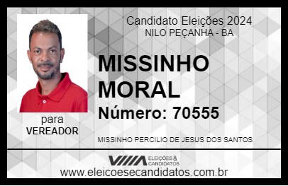 Candidato MISSINHO MORAL 2024 - NILO PEÇANHA - Eleições