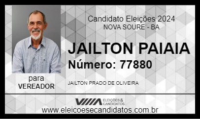 Candidato JAILTON PAIAIA 2024 - NOVA SOURE - Eleições