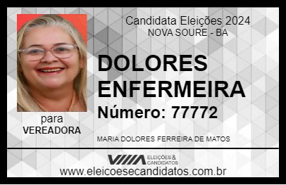 Candidato DOLORES ENFERMEIRA 2024 - NOVA SOURE - Eleições