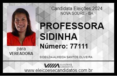 Candidato PROFESSORA SIDINHA 2024 - NOVA SOURE - Eleições