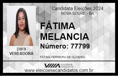 Candidato FÁTIMA MELANCIA 2024 - NOVA SOURE - Eleições