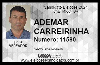 Candidato ADEMAR CARREIRINHA 2024 - CAETANOS - Eleições