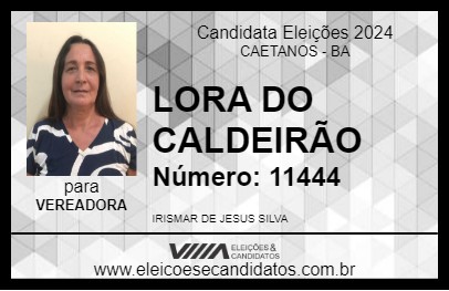 Candidato LORA DO CALDEIRÃO 2024 - CAETANOS - Eleições