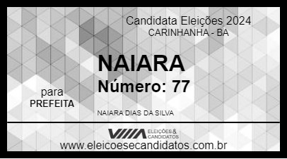 Candidato NAIARA 2024 - CARINHANHA - Eleições