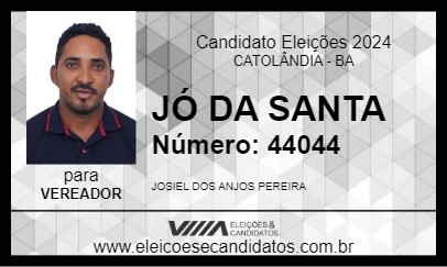 Candidato JÓ DA SANTA 2024 - CATOLÂNDIA - Eleições