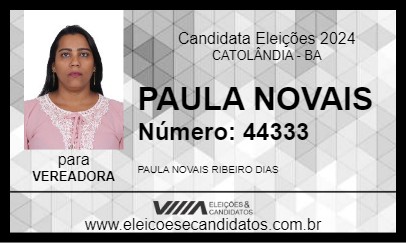 Candidato PAULA NOVAIS 2024 - CATOLÂNDIA - Eleições