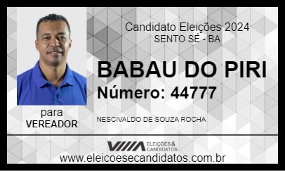 Candidato BABAU DO PIRI 2024 - SENTO SÉ - Eleições