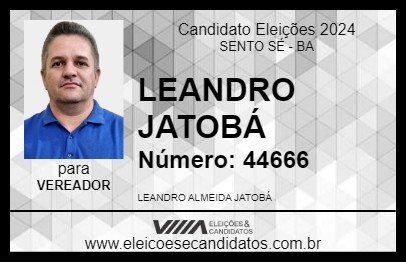 Candidato LEANDRO JATOBÁ 2024 - SENTO SÉ - Eleições