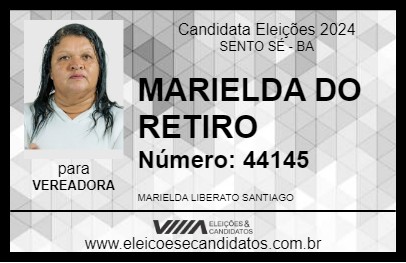 Candidato MARIELDA DO RETIRO 2024 - SENTO SÉ - Eleições