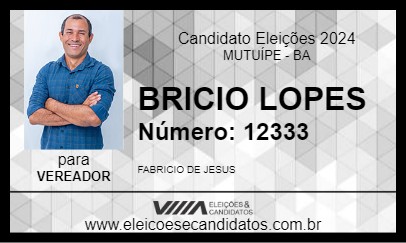 Candidato BRICIO LOPES 2024 - MUTUÍPE - Eleições