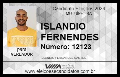 Candidato ISLANDIO FERNANDES 2024 - MUTUÍPE - Eleições