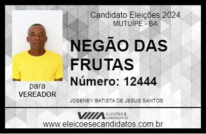 Candidato NEGÃO DAS FRUTAS 2024 - MUTUÍPE - Eleições