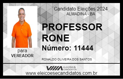 Candidato PROFESSOR RONE 2024 - ALMADINA - Eleições