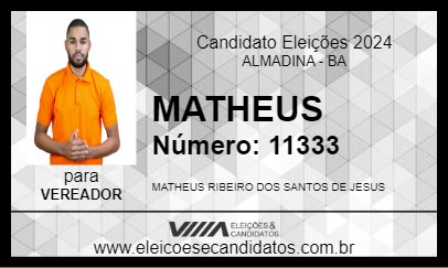 Candidato MATHEUS 2024 - ALMADINA - Eleições