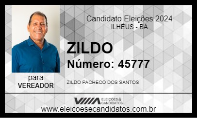 Candidato ZILDO 2024 - ILHÉUS - Eleições