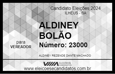 Candidato ALDINEY BOLÃO 2024 - ILHÉUS - Eleições