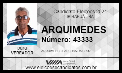 Candidato ARQUIMEDES 2024 - IBIRAPUÃ - Eleições