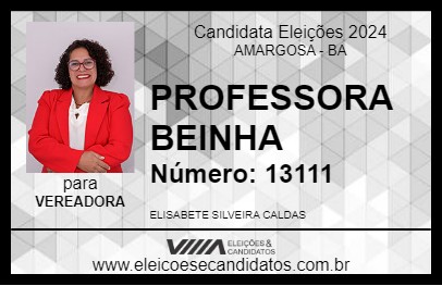 Candidato PROFESSORA BEINHA 2024 - AMARGOSA - Eleições