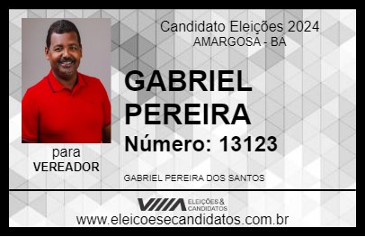 Candidato GABRIEL PEREIRA 2024 - AMARGOSA - Eleições