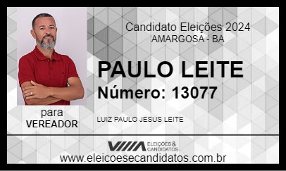 Candidato PAULO LEITE 2024 - AMARGOSA - Eleições