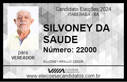 Candidato SILVONEY DA SAUDE 2024 - ITABERABA - Eleições