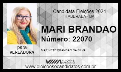 Candidato MARI BRANDAO 2024 - ITABERABA - Eleições