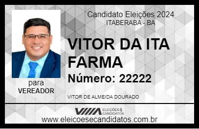 Candidato VITOR DA ITA FARMA 2024 - ITABERABA - Eleições