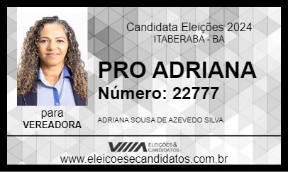 Candidato PRO ADRIANA 2024 - ITABERABA - Eleições