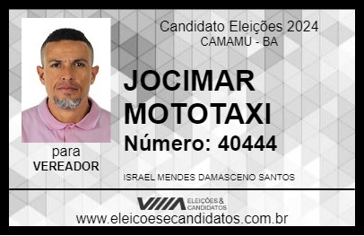 Candidato JOCIMAR MOTOTAXI 2024 - CAMAMU - Eleições