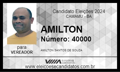 Candidato AMILTON 2024 - CAMAMU - Eleições