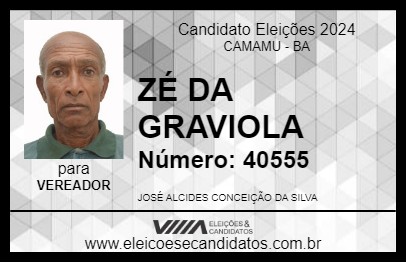 Candidato ZÉ DA GRAVIOLA 2024 - CAMAMU - Eleições