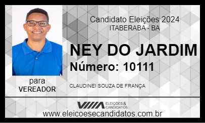 Candidato NEY DO  JARDIM 2024 - ITABERABA - Eleições