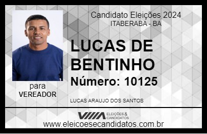 Candidato LUCAS DE BENTINHO 2024 - ITABERABA - Eleições