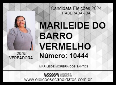 Candidato MARILEIDE DO BARRO VERMELHO 2024 - ITABERABA - Eleições