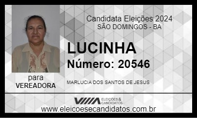 Candidato LUCINHA 2024 - SÃO DOMINGOS - Eleições